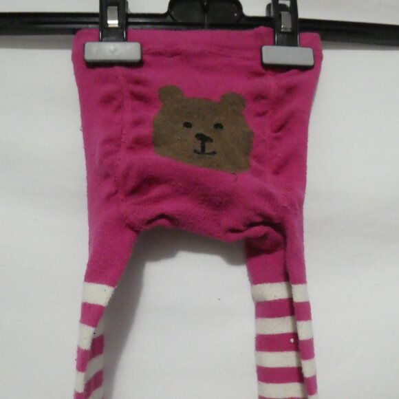 BABY GAP | 12-24 months | Pink and White Striped Tights | Brown Bear Back | GUC - Picture 12 of 15